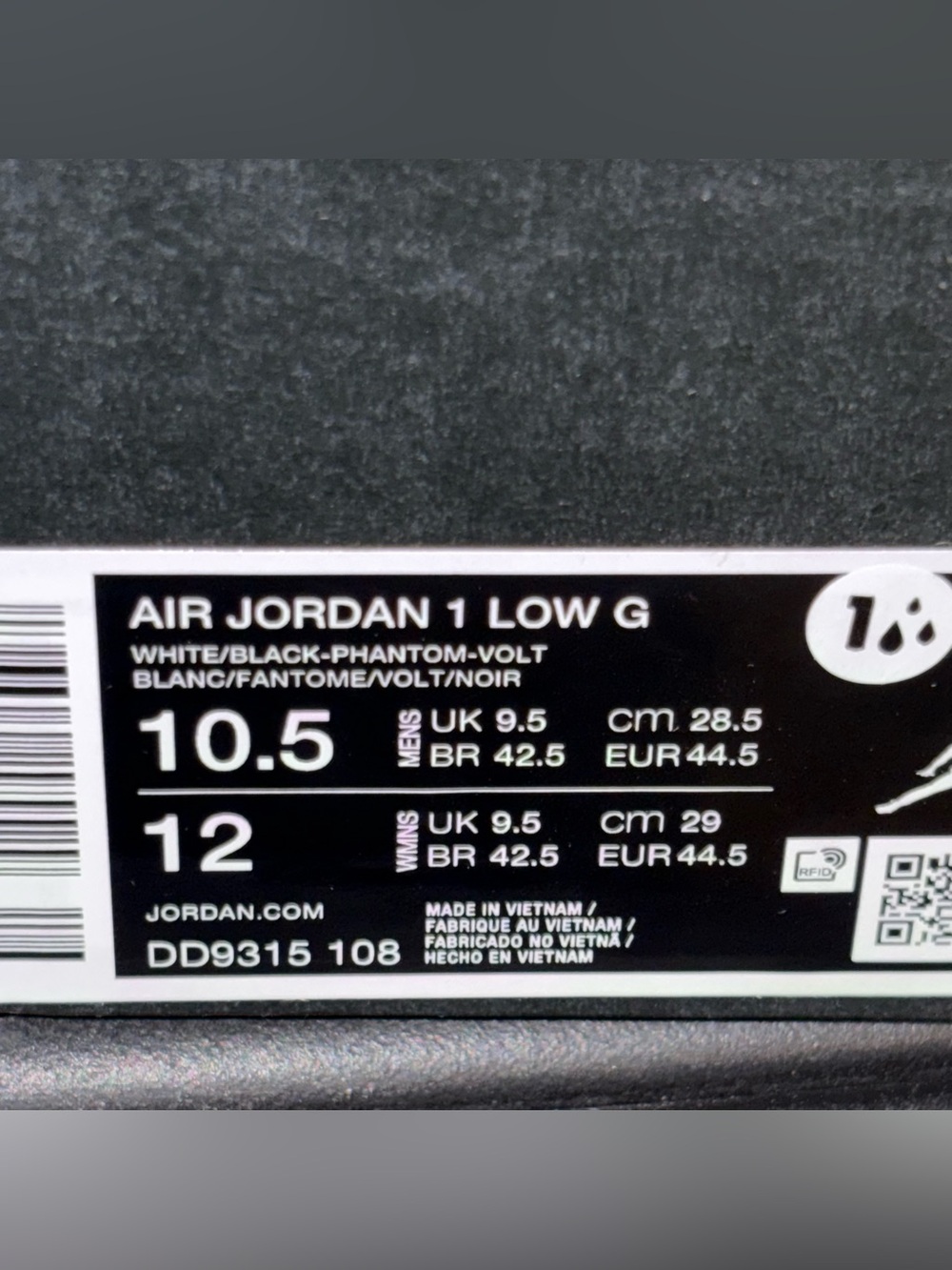 NEW Nike Air Jordan 1 Retro Low Golf Phantom Volt NBY DD9315-108 Men Size 10.5 - Picture 8 of 8